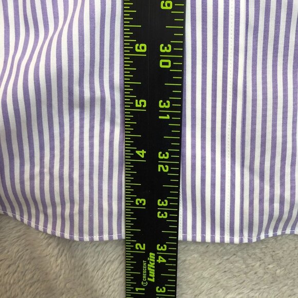 Brooks Brothers Mens Dress Shirt Size XXL 18.5 Neck Non Iron Striped Purple - Picture 3 of 16